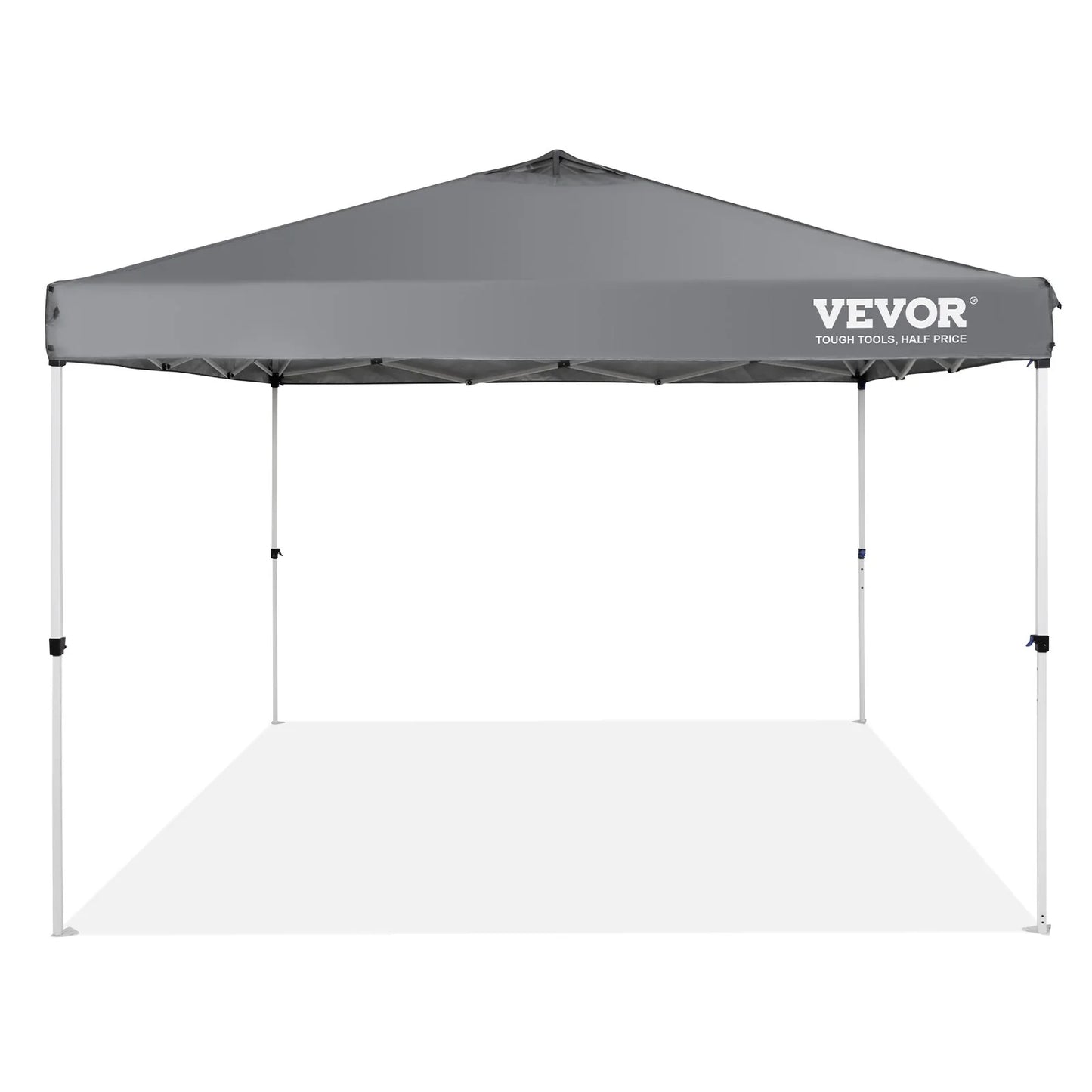 VEVOR Pop up Canopy Tent, 10 X 10 Ft, 250 D PU Silver Coated Tarp, with Portable Roller Bag and 4 Sandbags, Waterproof and Sun Shelter Gazebo for Outdoor Party, Camping, Commercial Events, Dark Gray