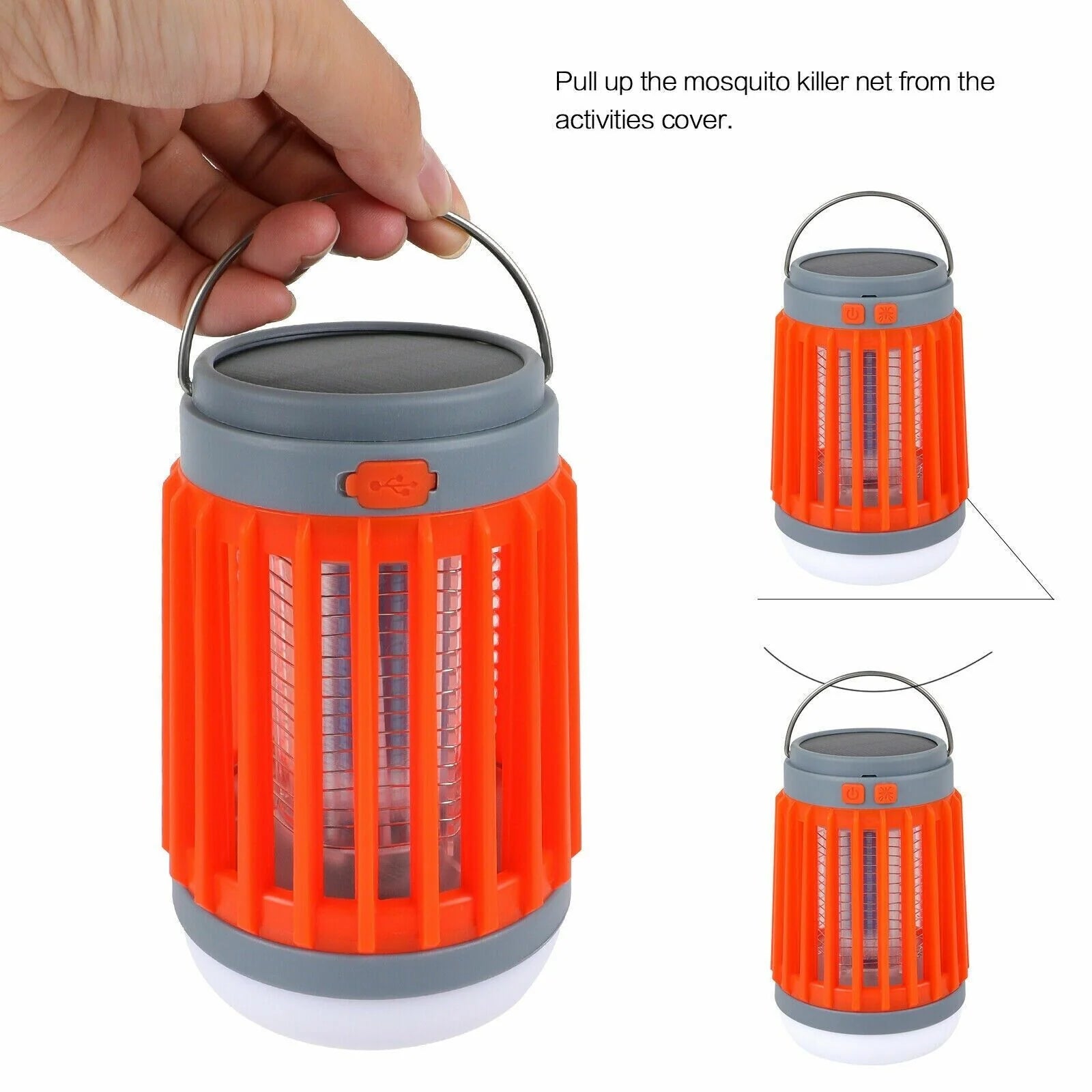 Solar-Powered USB Insect Zapper - Ultimate Mosquito and Bug Trap Lamp