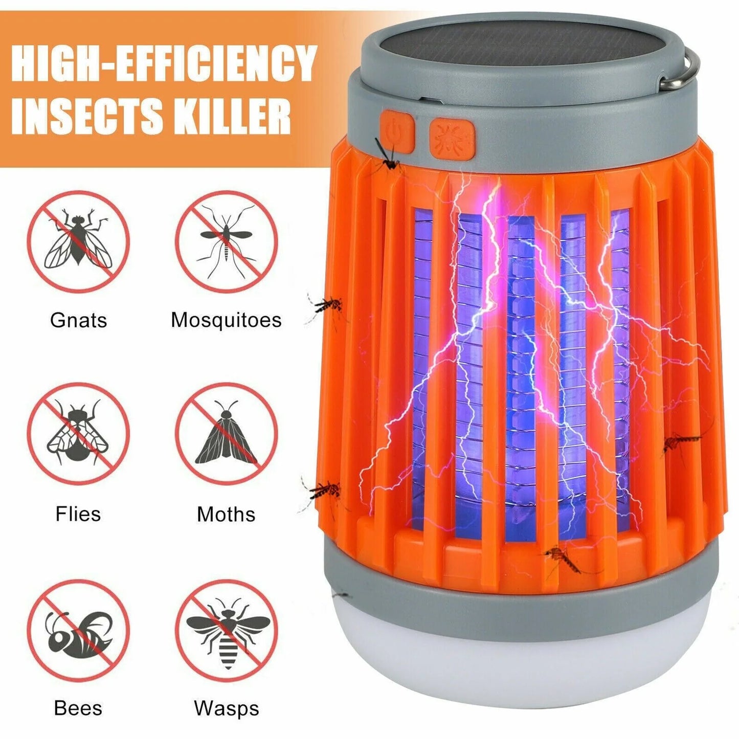 Solar-Powered USB Insect Zapper - Ultimate Mosquito and Bug Trap Lamp