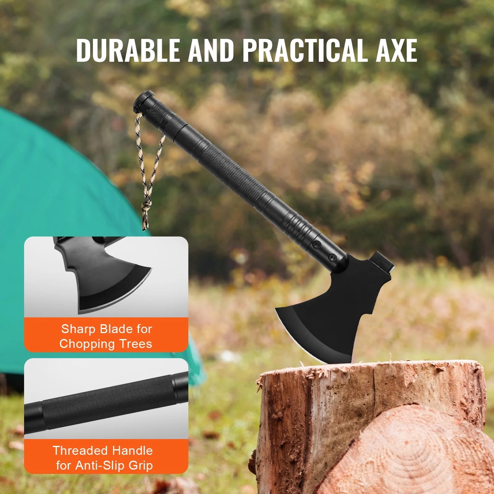 16-in-1 Folding Survival Shovel and Axe for Camping and Outdoor Use