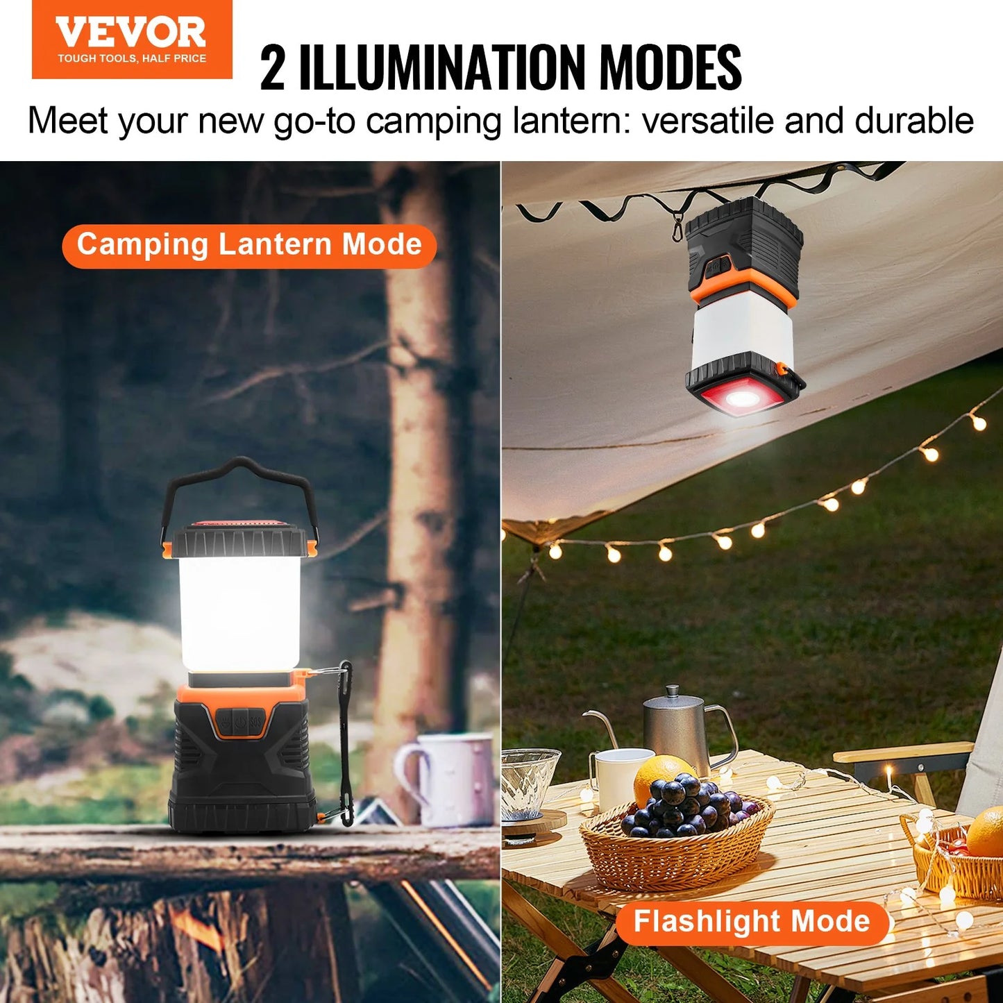 Rechargeable 1000LM LED Camping Lantern - Portable Lighting Solution for Outdoor Adventures