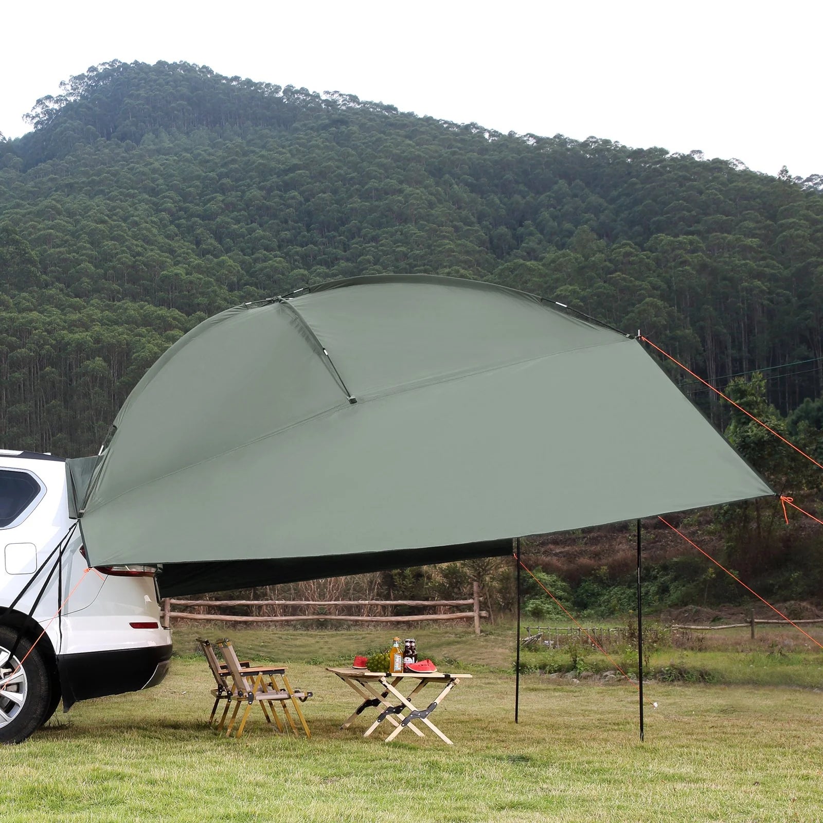 VEVOR Vehicle Awning, Large 10' X 7' Shade Coverage Car Side Awning, Pu2000Mm UV50+ Car Awning with Extended Side Canopies and Portable Storage Bag, Suitable for Truck, SUV, Van, Campers